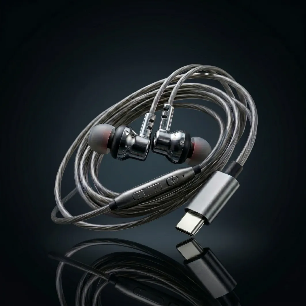 Type-C Wired Earphones with Deep Bass, Clear Calls, Smart in-Line Controls